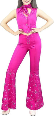 Costum Barbie pentru adulti, set cu esarfa, Barbieland, Tesatura premium, Masura S, Roz - costumecarnaval - serbare.ro