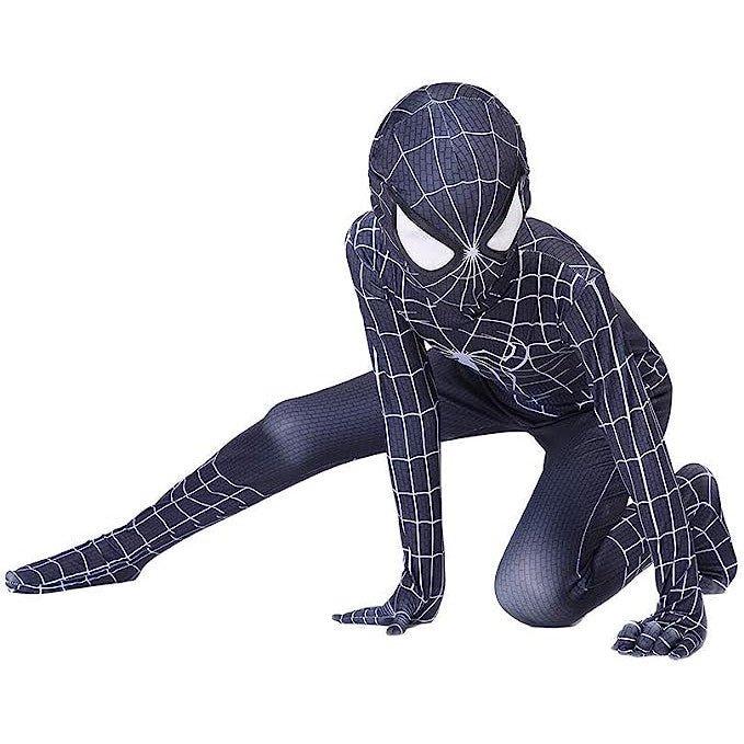 Costum Black Spiderman Copii, Supererou, Marvel, Lycra, 3 - 4 ani, 110, Negru - costumecarnaval - serbare.ro