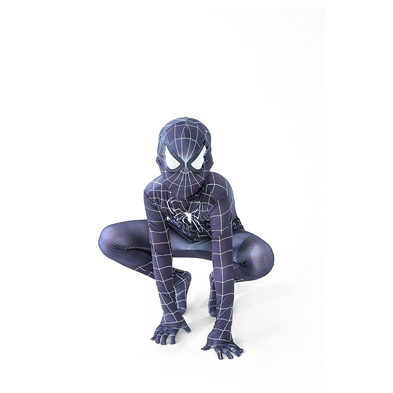 Costum Black Spiderman Copii, Supererou, Marvel, Lycra, 6 - 7 ani, 140, Negru - costumecarnaval - serbare.ro
