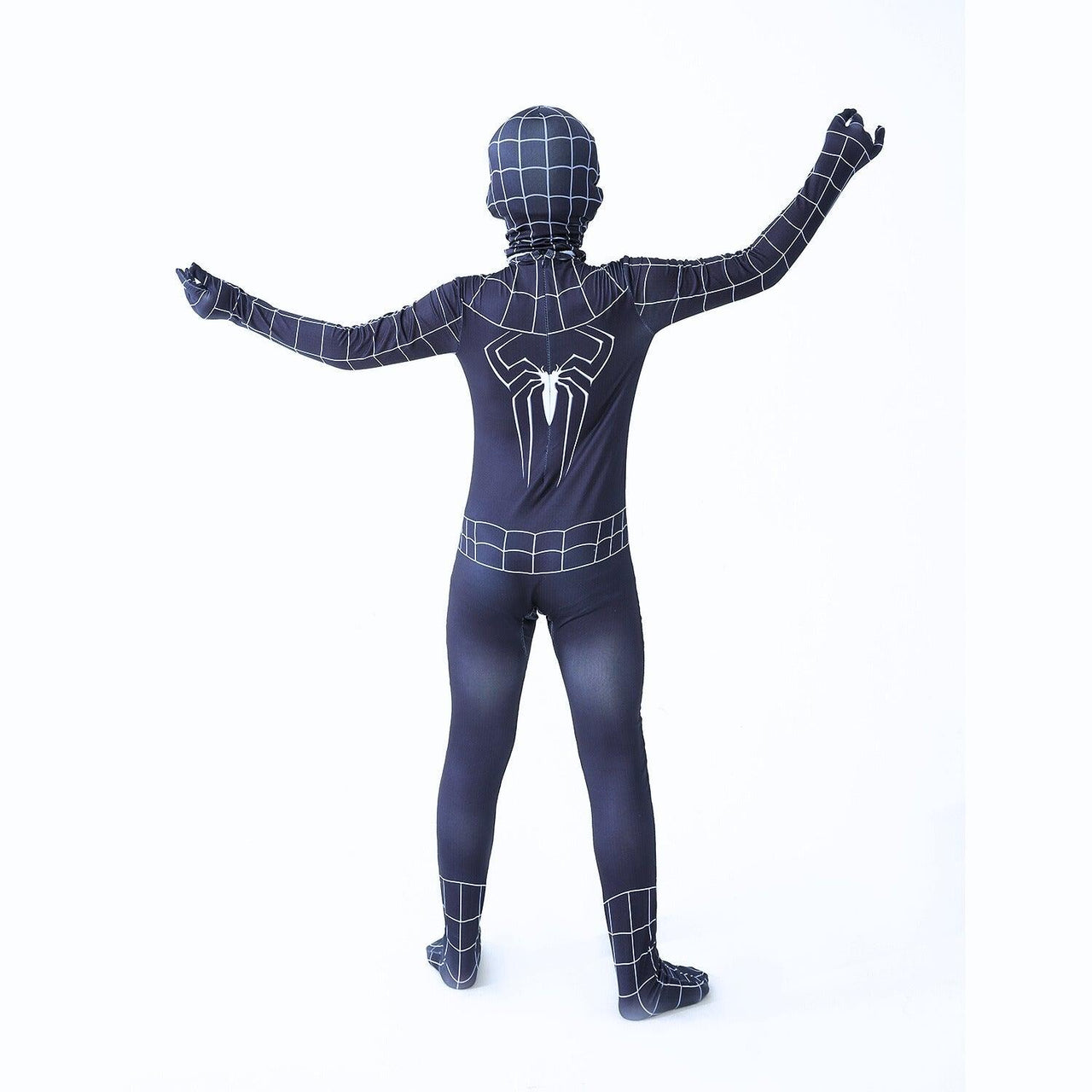 Costum Black Spiderman Copii, Supererou, Marvel, Lycra, 6 - 7 ani, 140, Negru - costumecarnaval - serbare.ro
