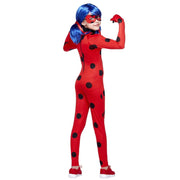 Costum Buburuza Miraculoasa pentru copii, Set cu masca si geanta, EvrikaUnity®, Ladybug, Premium Lycra 3D®, 4 - 5 ani, 120 cm, Roz - costumecarnaval - serbare.ro
