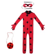 Costum Buburuza Miraculoasa pentru copii, Set cu masca si geanta, EvrikaUnity®, Ladybug, Premium Lycra 3D®, 4 - 5 ani, 120 cm, Roz - costumecarnaval - serbare.ro
