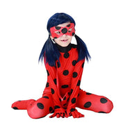 Costum Buburuza Miraculoasa pentru copii, Set cu masca si geanta, EvrikaUnity®, Ladybug, Premium Lycra 3D®, 6 - 7 ani, 140 cm, Roz - costumecarnaval - serbare.ro