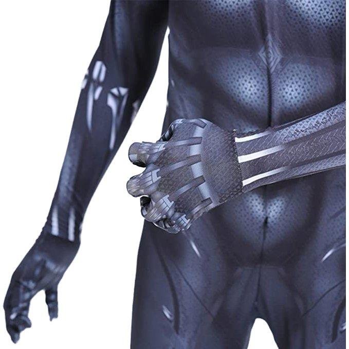 Costum copii Black Panther / Pantera Neagra, Marvel, Lycra, 3 - 4 ani, 105 - 115, Negru - costumecarnaval - serbare.ro