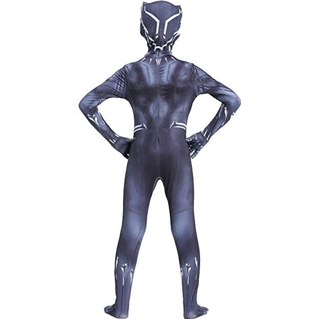 Costum copii Black Panther / Pantera Neagra, Marvel, Lycra, 4 - 5 ani, 115 - 125, Negru - costumecarnaval - serbare.ro