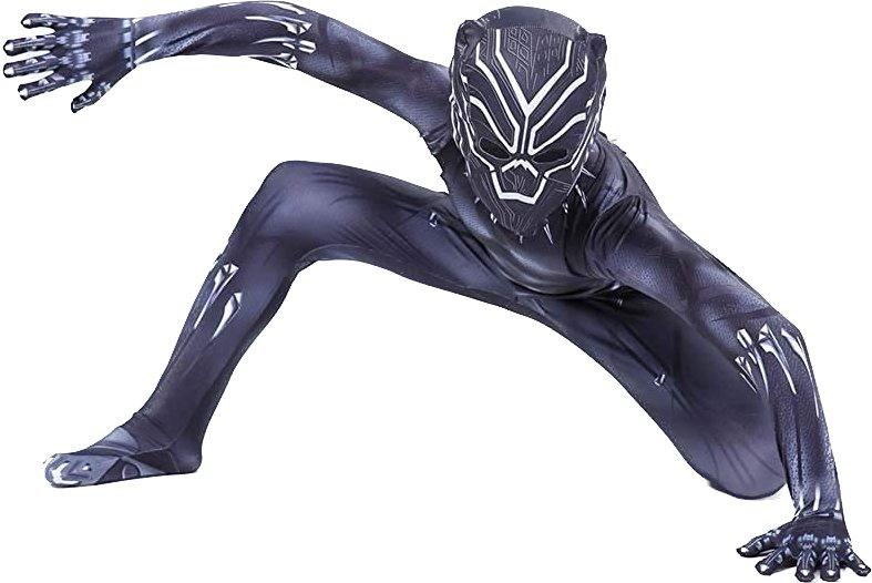 Costum copii Black Panther / Pantera Neagra, Marvel, Lycra, 4 - 5 ani, 115 - 125, Negru - costumecarnaval - serbare.ro