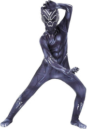Costum copii Black Panther / Pantera Neagra, Marvel, Lycra, 6 - 7 ani, 135 - 145, Negru - costumecarnaval - serbare.ro