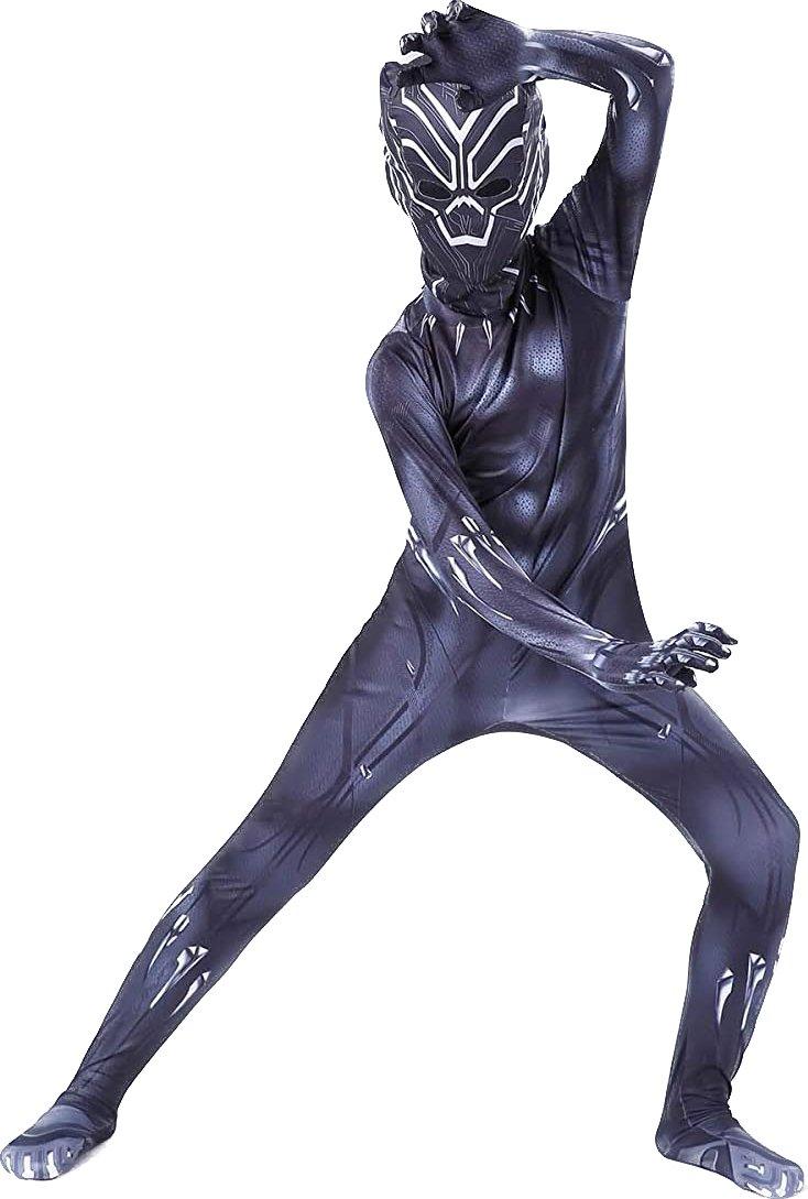 Costum copii Black Panther / Pantera Neagra, Marvel, Lycra, 6 - 7 ani, 135 - 145, Negru - costumecarnaval - serbare.ro