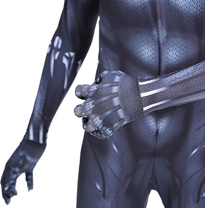 Costum copii Black Panther / Pantera Neagra, Marvel, Lycra, 6 - 7 ani, 135 - 145, Negru - costumecarnaval - serbare.ro