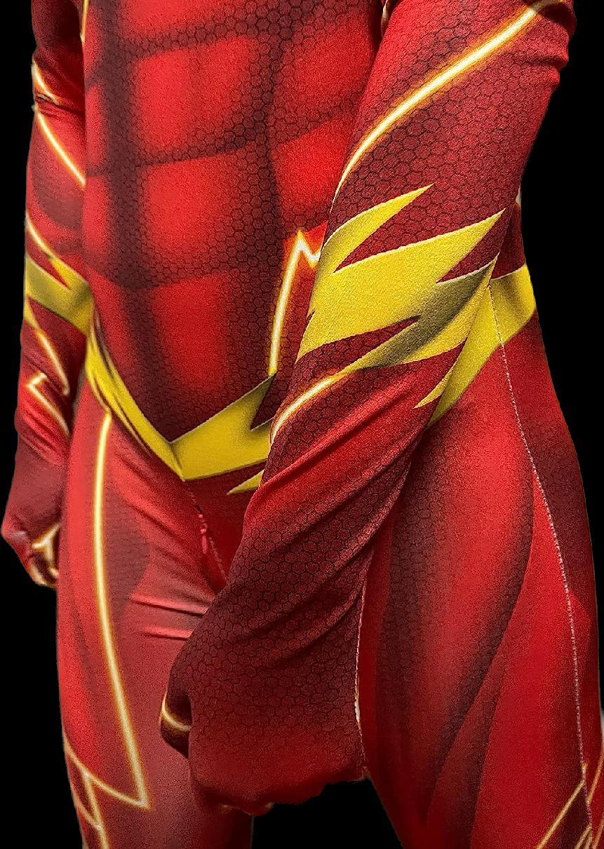 Costum Copii Flash, Marvel, Avengers, Lycra, 11 - 12 ani, 145 - 155, Rosu / Galben - costumecarnaval - serbare.ro