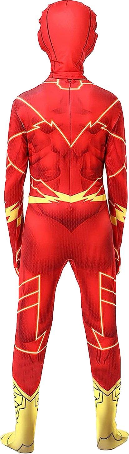 Costum Copii Flash, Marvel, Avengers, Lycra, 11 - 12 ani, 145 - 155, Rosu / Galben - costumecarnaval - serbare.ro