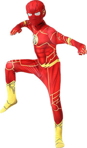 Costum Copii Flash, Marvel, Avengers, Lycra, 9 - 10 ani, 135 - 145, Rosu / Galben - costumecarnaval - serbare.ro