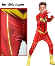 Costum Copii Flash, Marvel, Avengers, Lycra, 9 - 10 ani, 135 - 145, Rosu / Galben - costumecarnaval - serbare.ro