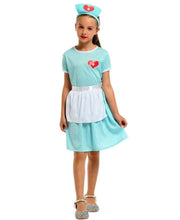 Costum de Asistenta Doctor pentru Copii, Set cu Bentita, EvrikaUnity®, Tesatura Premium, 110 cm, 3 - 4 ani, Turcoaz - costumecarnaval - serbare.ro