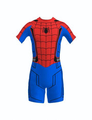 Costum de baie/inot intreg pentru copii, Spiderman, Supererou, Premium Nylon, 4 - 5 ani, 120 cm, Albastru/ Rosu - costumecarnaval - serbare.ro
