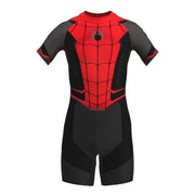 Costum de baie/inot intreg pentru copii, Spiderman, Supererou, Premium Nylon, 5 - 6 ani, 130 cm, Rosu/ Negru - costumecarnaval - serbare.ro