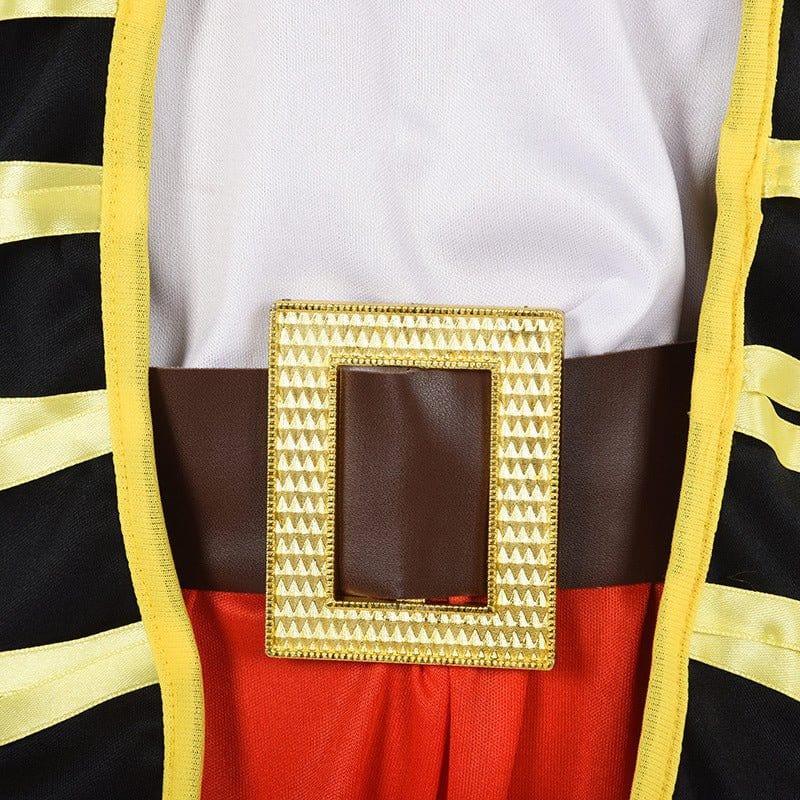 Costum de Capitan Pirat pentru copii, Set cu Palarie si Petic de ochi, Tesatura fina, 130, 5 - 6 ani, Rosu/ Negru - costumecarnaval - serbare.ro