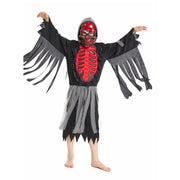 Costum de Nemuritor pentru copii, Set cu masca si coasa, Tesatura fina, 5 - 6 ani, 130, Negru/ Rosu - costumecarnaval - serbare.ro
