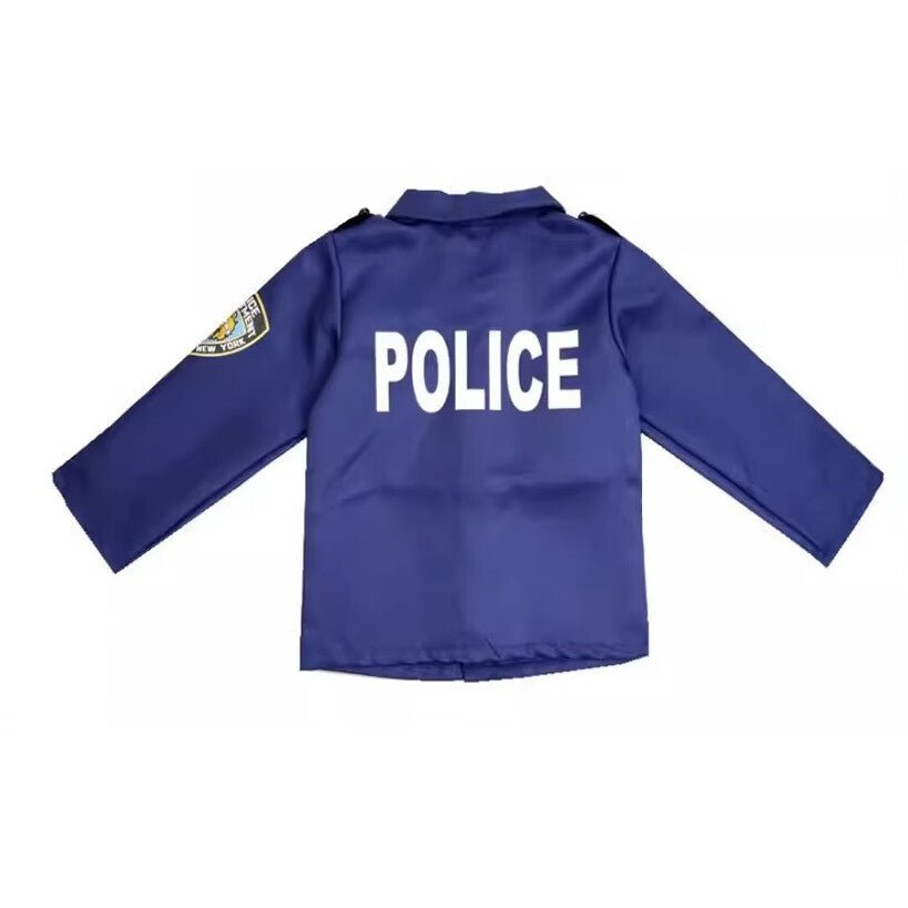 Costum de Politist pentru Baieti, Set cu Sapca, Fluier si Catuse, EvrikaUnity®, Tesatura Premium, 140 cm, 6 - 7 ani, Bleumarin - costumecarnaval - serbare.ro
