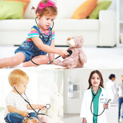 Costum Doctor pentru copii, Set cu Stetoscop de jucarie, Tesatura fina, 3 - 4 ani, 110, Alb/ Verde - costumecarnaval - serbare.ro