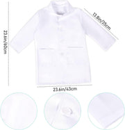Costum Doctor pentru copii, Set cu Stetoscop de jucarie, Tesatura fina, 3 - 4 ani, 110, Alb/ Verde - costumecarnaval - serbare.ro