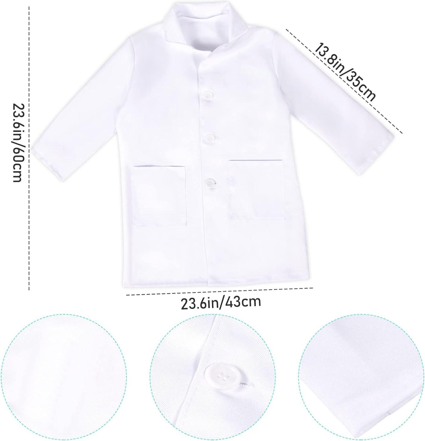 Costum Doctor pentru copii, Set cu Stetoscop de jucarie, Tesatura fina, 4 - 5 ani, 120, Alb/ Verde - costumecarnaval - serbare.ro