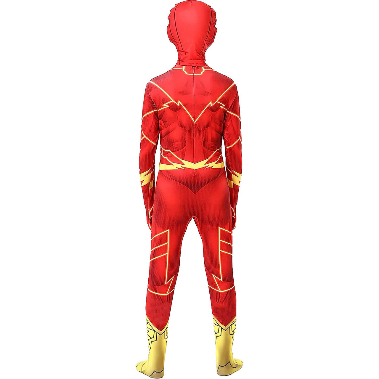 Costum Flash pentru copii, Set cu Masca, EvrikaUnity®, Supererou, Premium Lycra 3D®, 4 - 5 ani, 120 cm, Rosu/ Galben - costumecarnaval - serbare.ro