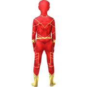Costum Flash pentru copii, Set cu Masca, EvrikaUnity®, Supererou, Premium Lycra 3D®, 4 - 5 ani, 120 cm, Rosu/ Galben - costumecarnaval - serbare.ro