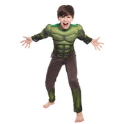 Costum Hulk cu Muschi pentru copii, Set cu Masca, Transforma - te in eroul tau preferet, EvrikaUnity®, Materiale Premium, 5 - 6 ani, 130cm, Verde - costumecarnaval - serbare.ro