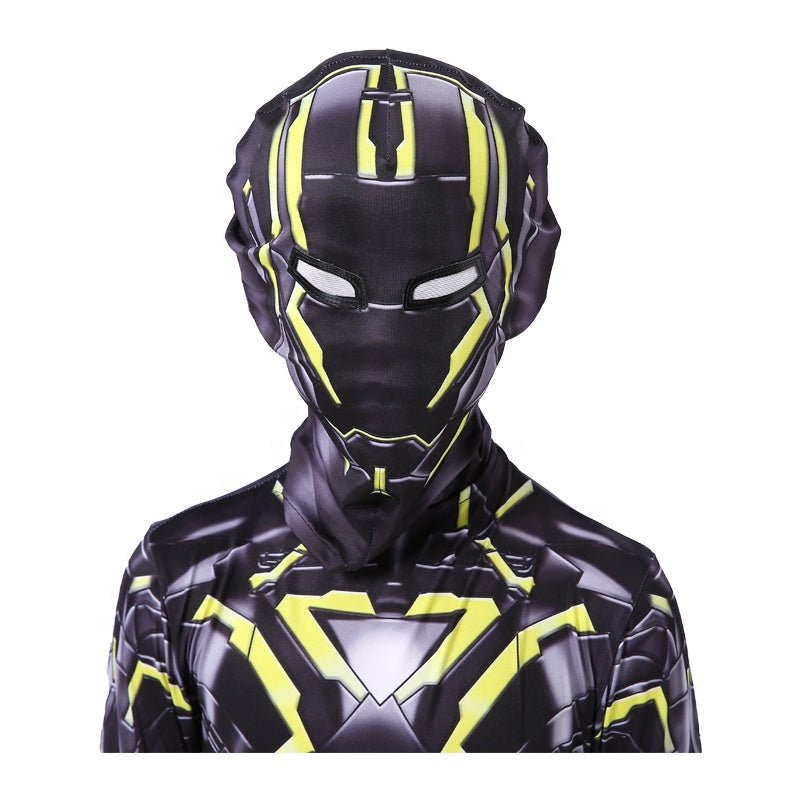 Costum Iron - man Ultra pentru Copii, Supererou, EvrikaUnity®, Premium Lycra 3D®, 4 - 5 ani, 120 cm, Negru/ Galben - costumecarnaval - serbare.ro