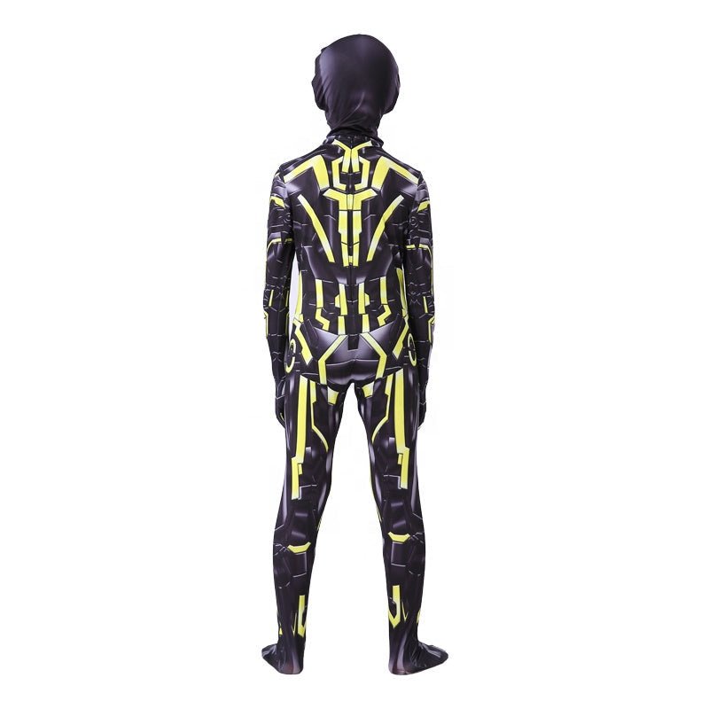 Costum Iron - man Ultra pentru Copii, Supererou, EvrikaUnity®, Premium Lycra 3D®, 7 - 8 ani, 150 cm, Negru/ Galben - costumecarnaval - serbare.ro