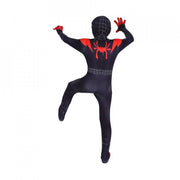 Costum Miles Morales pentru Copii, Spiderman Multiverse, EvrikaUnity®, Supererou, Premium Lycra 3D®, 5 - 6 ani, 130 cm, Negru/Rosu - costumecarnaval - serbare.ro