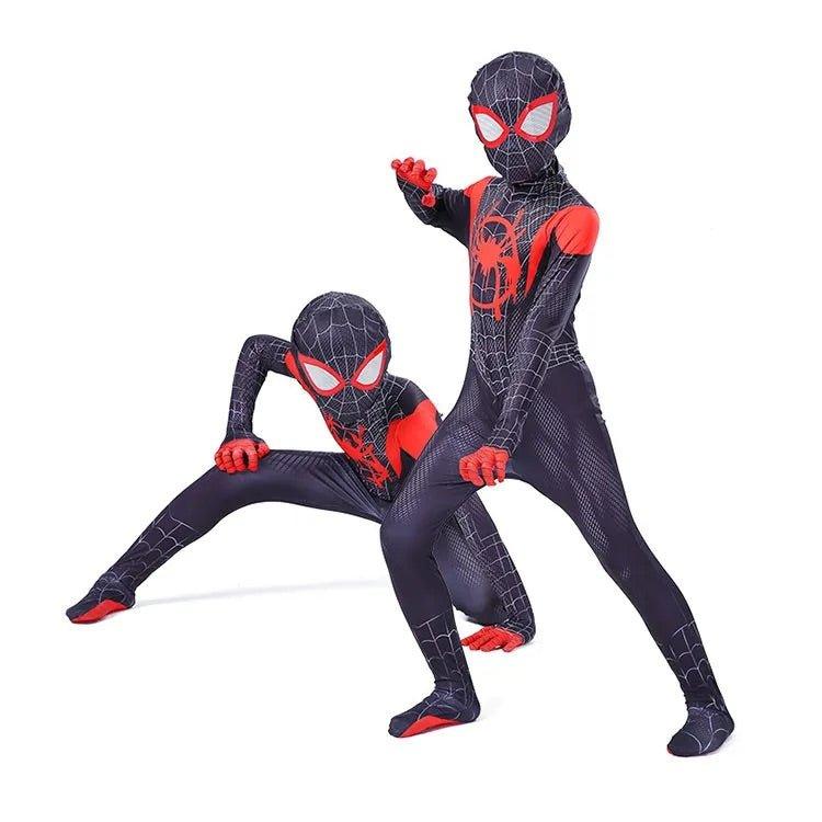 Costum Pentru Copii, Marvel, Spiderman, Miles Morales, Lycra, 7 - 8 ani, 125 - 135 cm, Negru/Rosu - costumecarnaval - serbare.ro
