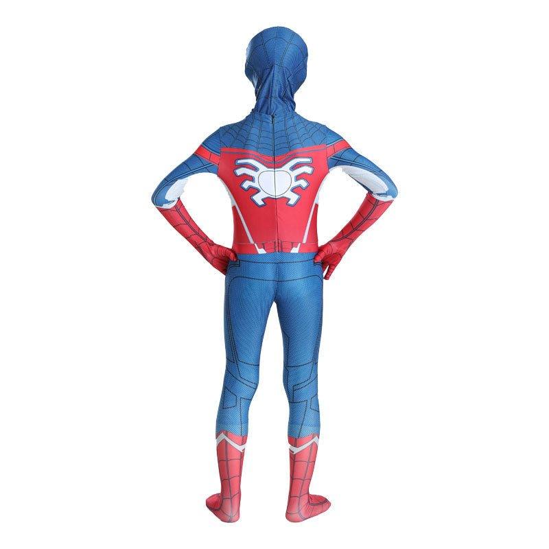 Costum pentru Copii, Spider - man devine Capitanul America, Set cu masca, Super - Erou, Lycra, 5 - 6 ani, 130, Albastru/ Rosu/ Alb - costumecarnaval - serbare.ro
