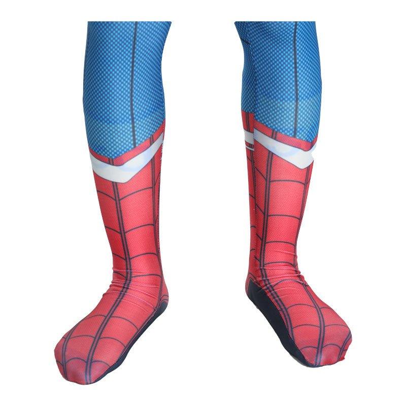 Costum pentru Copii, Spider - man devine Capitanul America, Set cu masca, Super - Erou, Lycra, 5 - 6 ani, 130, Albastru/ Rosu/ Alb - costumecarnaval - serbare.ro