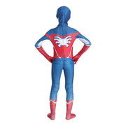 Costum pentru Copii, Spider - man devine Capitanul America, Set cu masca, Supererou, EvrikaUnity®, Premium Lycra 3D®, 7 - 8 ani, 150 cm, Albastru/ Rosu/ Alb - costumecarnaval - serbare.ro
