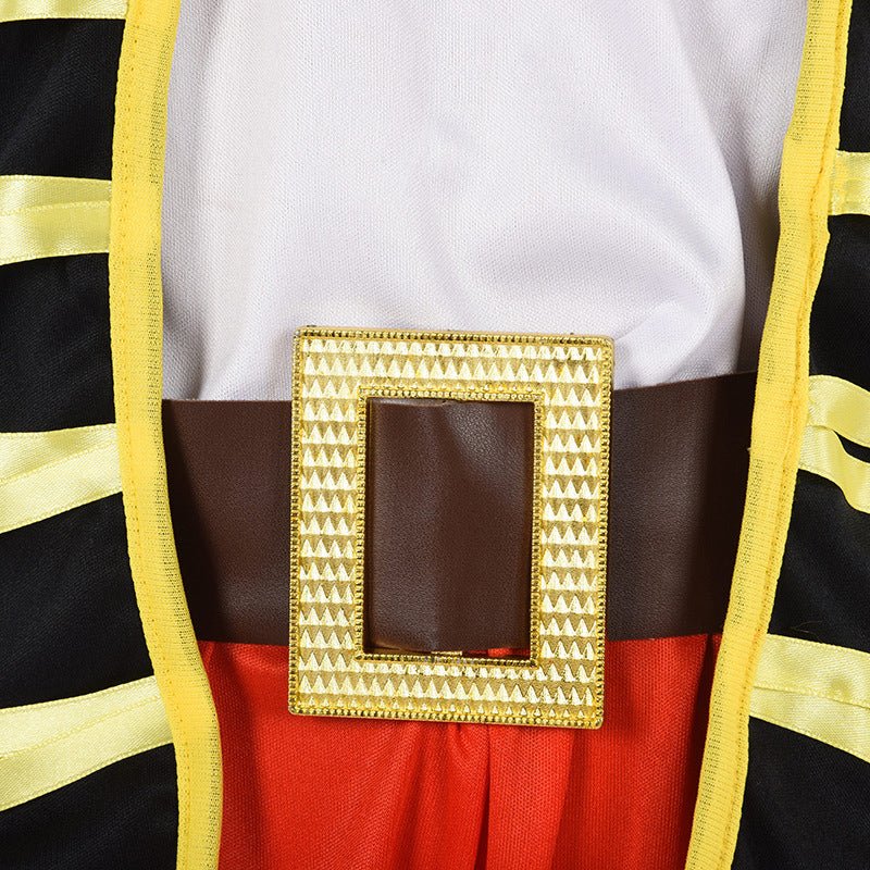 Costum Pirat pentru copii, Set cu Palarie si Petic de ochi, EvrikaUnity®, Tesatura Premium, 6 - 7 ani, 140 cm, Rosu/ Negru - costumecarnaval - serbare.ro