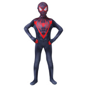 Costum Spider - man pentru Copii, Miles Morales, Multiverse, EvrikaUnity®, Premium Lycra 3D®, 4 - 5 ani, 120 cm, Negru/ Rosu - costumecarnaval - serbare.ro