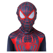 Costum Spider - man pentru Copii, Miles Morales, Multiverse, EvrikaUnity®, Premium Lycra 3D®, 4 - 5 ani, 120 cm, Negru/ Rosu - costumecarnaval - serbare.ro