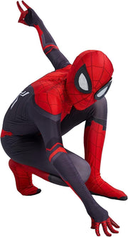 Costum Spiderman Copii, Marvel, Avengers, Lycra, 7 - 8 ani, 125 - 135, Rosu/ Negru - costumecarnaval - serbare.ro
