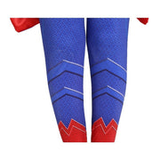 Costum Superman pentru Copii, Cu pelerina, Supererou, EvrikaUnity®, Premium Lycra 3D®, 6 - 7 ani, 140cm, Rosu/Albastru - costumecarnaval - serbare.ro