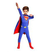 Costum Superman pentru Copii, Cu pelerina, Supererou, EvrikaUnity®, Premium Lycra 3D®, 6 - 7 ani, 140cm, Rosu/Albastru - costumecarnaval - serbare.ro