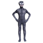 Costum Venom cu multe Fulgere pentru Copii, Set cu masca, Supererou, EvrikaUnity®, Premium Lycra 3D®, 3 - 4 ani, 110cm, Negru - costumecarnaval - serbare.ro