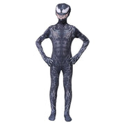 Costum Venom cu multe Fulgere pentru Copii, Set cu masca, Supererou, EvrikaUnity®, Premium Lycra 3D®, 3 - 4 ani, 110cm, Negru - costumecarnaval - serbare.ro