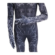 Costum Venom cu multe Fulgere pentru Copii, Set cu masca, Supererou, EvrikaUnity®, Premium Lycra 3D®, 3 - 4 ani, 110cm, Negru - costumecarnaval - serbare.ro
