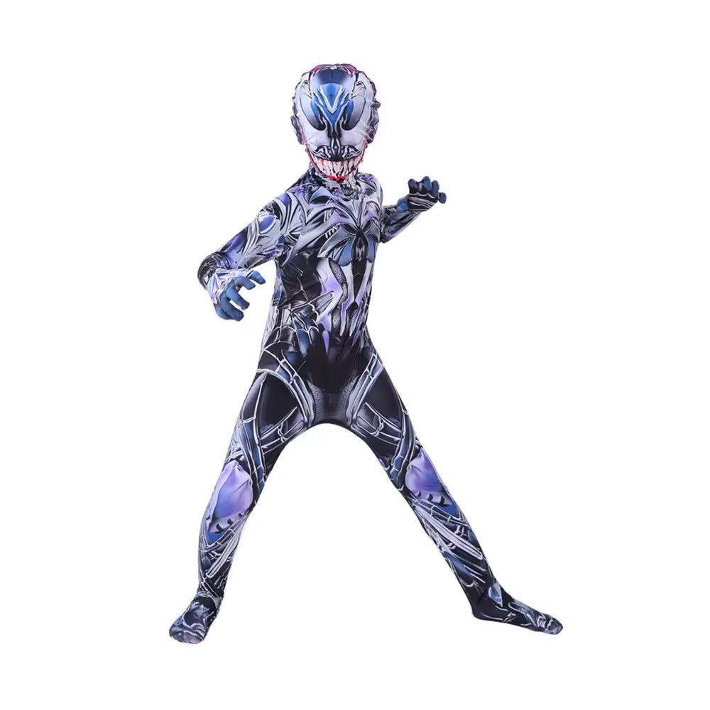 Costum Venom Extraterestru pentru Copii, Cu masca, Antierou, EvrikaUnity®, Premium Lycra 3D®, 6 - 7 ani, 140cm, Multicolor - costumecarnaval - serbare.ro