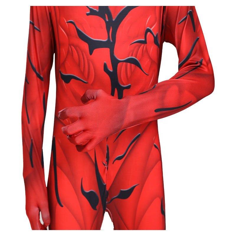 Costum Venom pentru Copii, Set cu masca, Super - Erou, Lycra, 4 - 5 ani, 120, Rosu/ Negru - costumecarnaval - serbare.ro