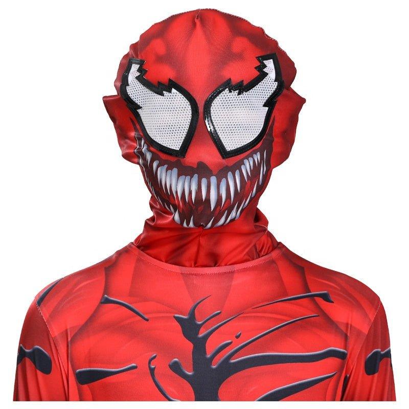 Costum Venom pentru Copii, Set cu masca, Super - Erou, Lycra, 6 - 7 ani, 140, Rosu/ Negru - costumecarnaval - serbare.ro