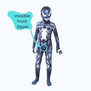 Costum Venom pentru Copii, Supererou, EvrikaUnity®, Premium Lycra 3D®, 4 - 5 ani, 120cm, Gri - costumecarnaval - serbare.ro