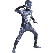 Costum Venom pentru Copii, Supererou, EvrikaUnity®, Premium Lycra 3D®, 5 - 6 ani, 130cm, Gri - costumecarnaval - serbare.ro